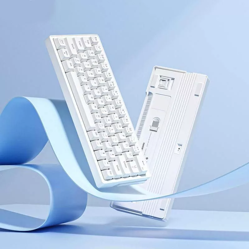 compact 63 key hot swappable mechanical keyboard with multicolor rgb backlighting