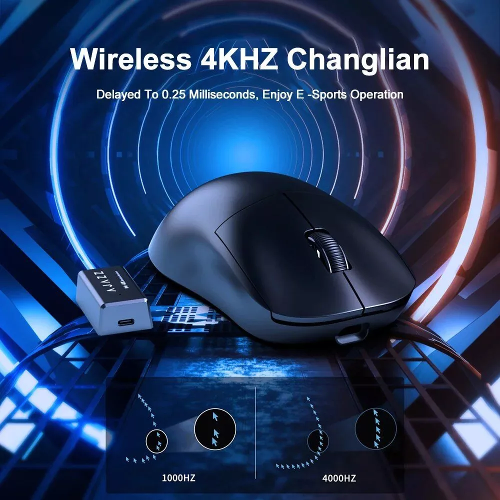 wireless 2.4ghz 26000dpi gaming mouse with 6 buttons & 4k usb receiver